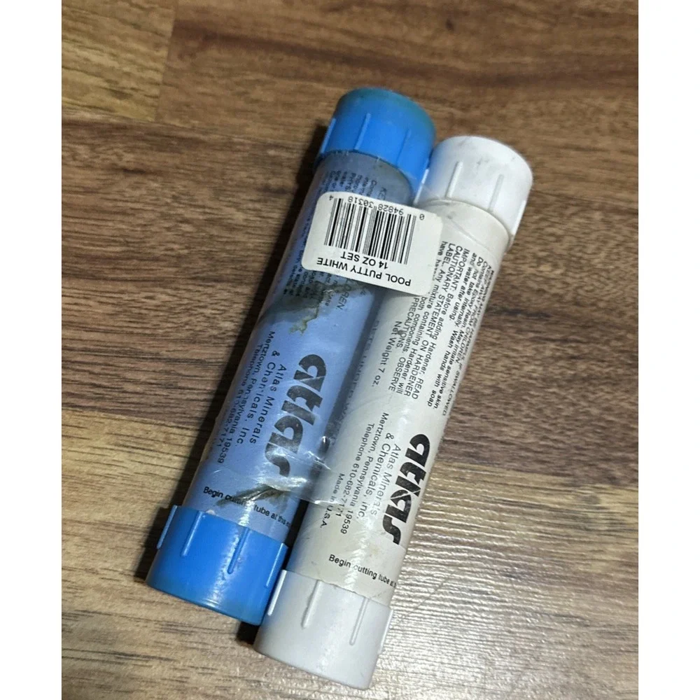 Atlas Epoxybond Pool Putty White 14 oz Set Underwater Repair Epoxy‎ Made in USA